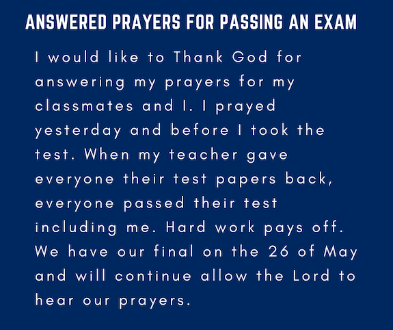 Prayer for test takers